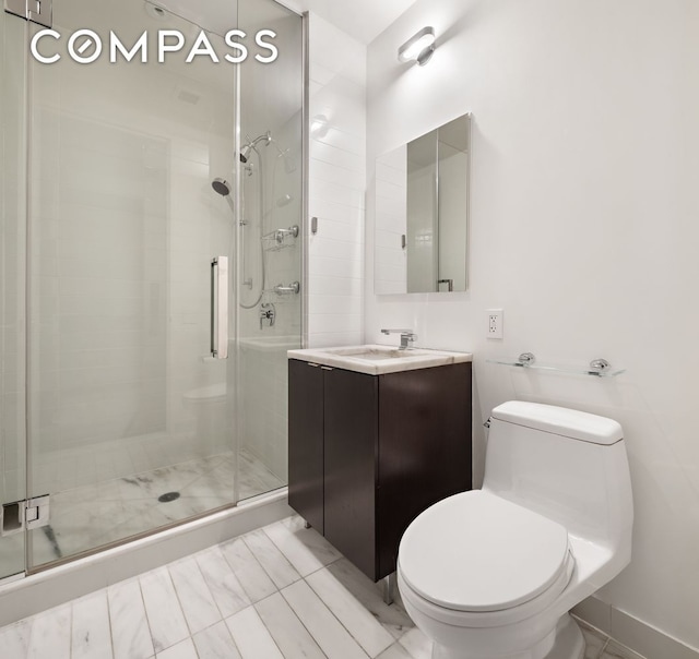 101 Warren St Unit 11L, New York City, NY 10007 - full bathroom with a stall shower and vanity