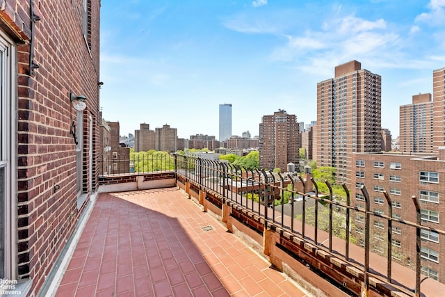 balcony with a skyline view