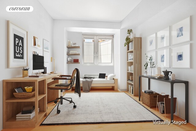 145 Park Pl Unit 5E, New York City, NY 11217 - office featuring wood finished floors