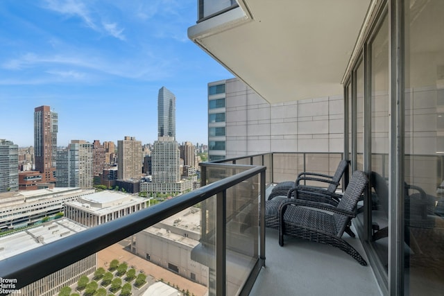 balcony featuring a view of skyline
