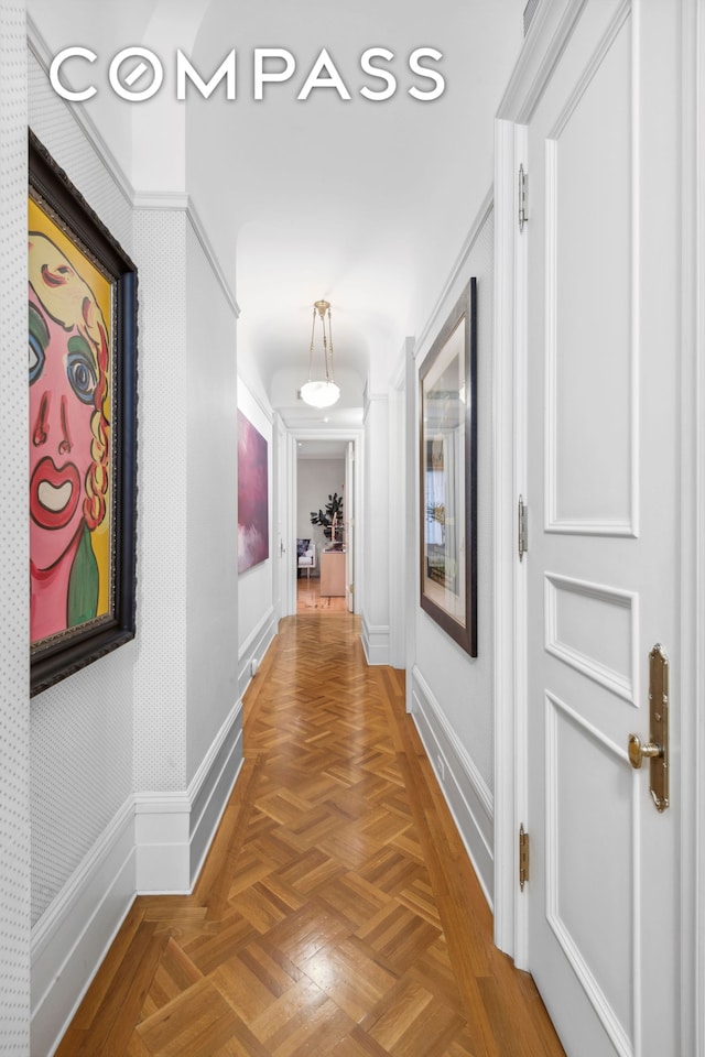 corridor with baseboards