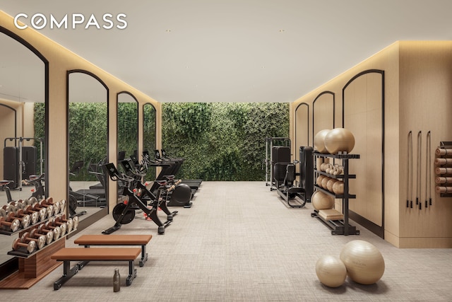 201 E 23rd St Unit 5E, New York City, NY 10010 - gym with carpet