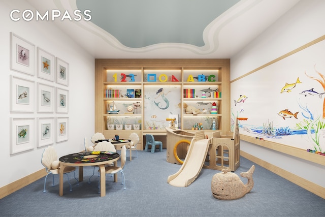rec room featuring carpet floors