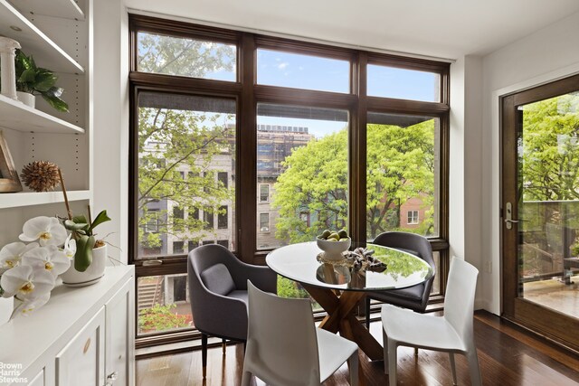 357 Dean St Unit 4A, New York City, NY 11217 - dining space with dark wood-type flooring