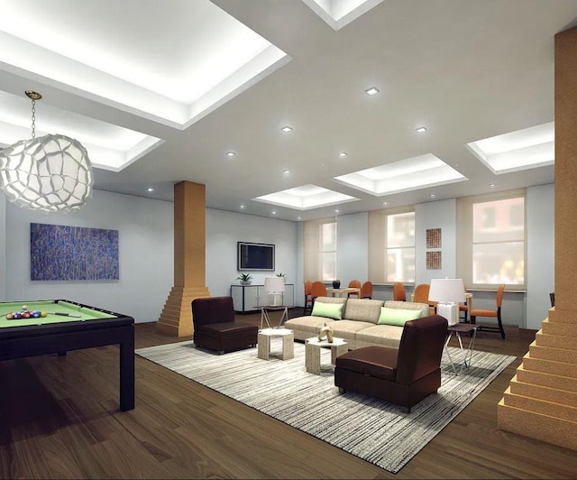 lobby with stairs and recessed lighting