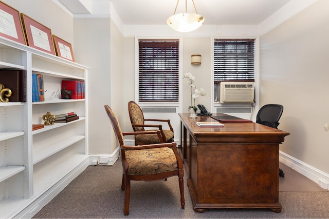 895 Park Ave Unit 1B, New York City, NY 10075 - office featuring carpet, cooling unit, and baseboards