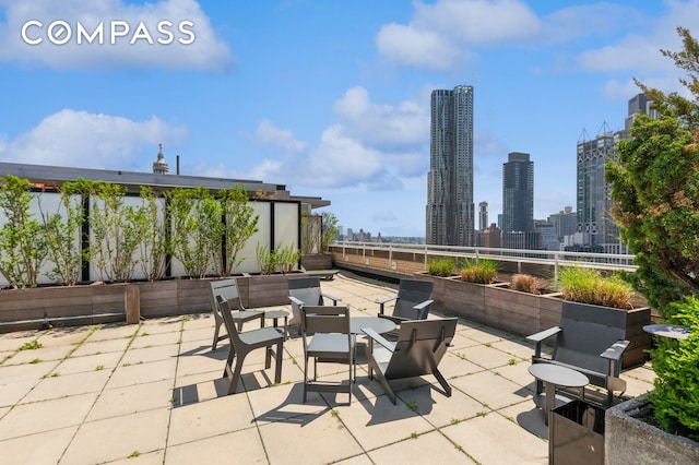 view of patio / terrace with a skyline view