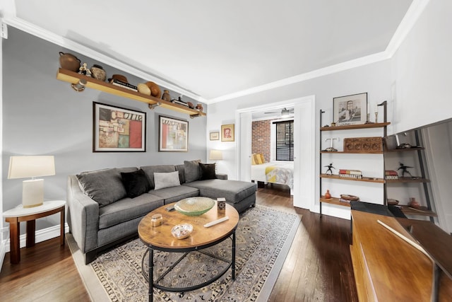 9201 Shore Rd Unit C201, New York City, NY 11209 - living area with ornamental molding, wood finished floors, and baseboards