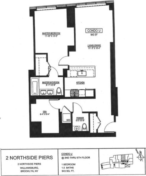2 Northside Piers Unit 5-U, New York City, NY 11249 - view of home floor plan