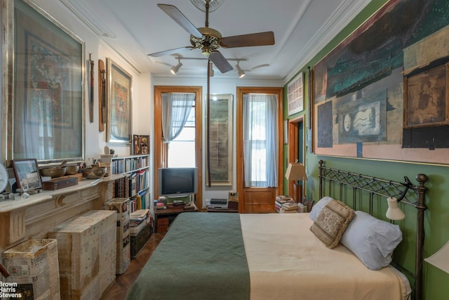 bedroom featuring crown molding