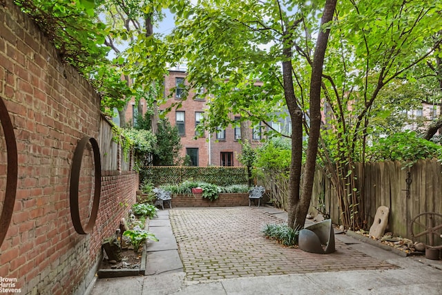 view of patio with a fenced backyard