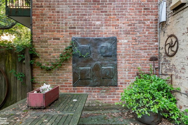 exterior view of brick siding
