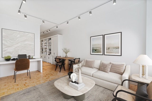 350 E 82nd St Unit 7-G, New York City, NY 10028 - living room with track lighting and a desk