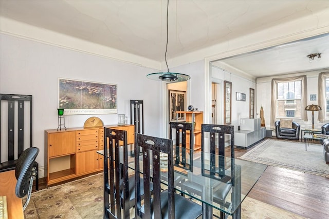 dining area featuring wood finished floors