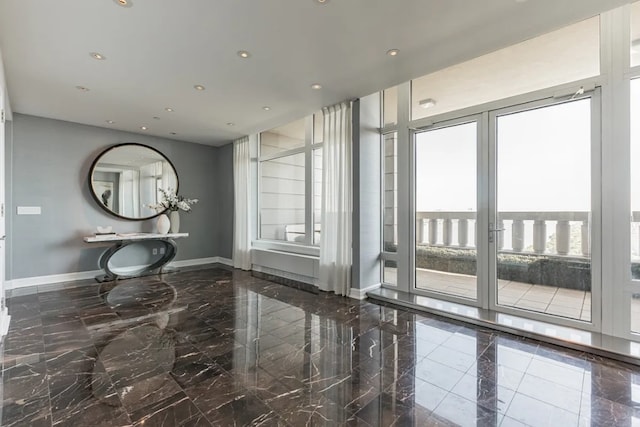 common area with recessed lighting
