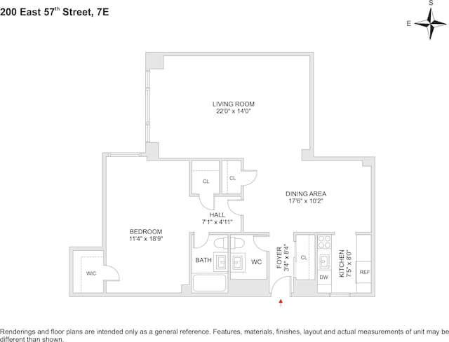 200 E 57th St Unit 7E, New York City, NY 10022 - view of property floor plan