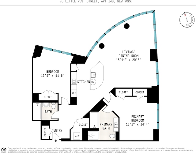 70 Little W St Unit 14B, New York City, NY 10004 - floor plan / room layout
