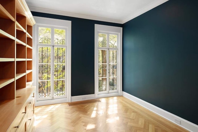 163 E 78th St, New York City, NY 10075 - doorway with baseboards and crown molding