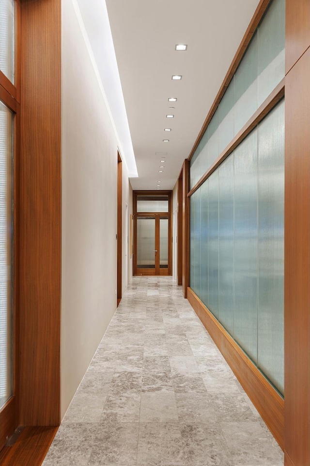 hallway featuring french doors
