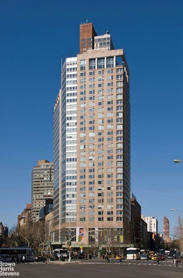 view of building exterior with a city view
