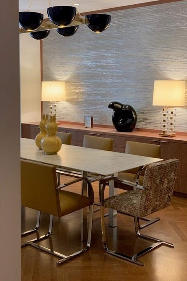 475 Park Ave Unit 15A, New York City, NY 10022 - dining space featuring wallpapered walls