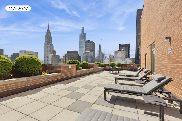 view of patio / terrace with a skyline view