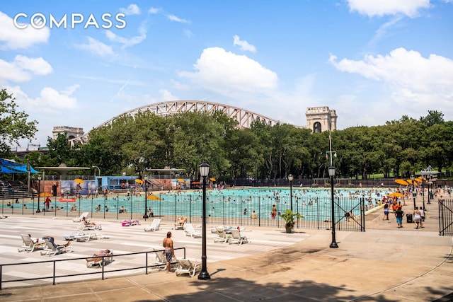 view of pool with fence