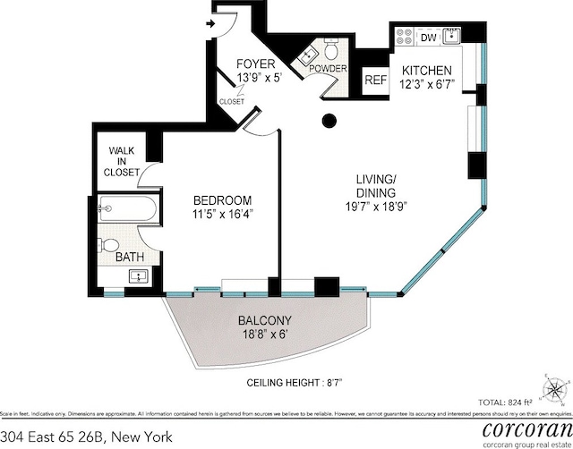 304 E 65th St Unit 26B, New York City, NY 10065 - home floor plan