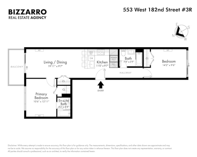 553 W 182nd St Unit 3R, New York City, NY 10033 - view of floor plan / room layout