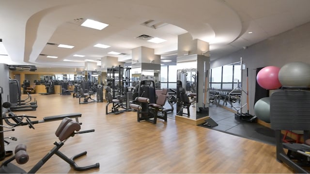415 E 37th St Unit 31D, New York City, NY 10016 - workout area with wood finished floors