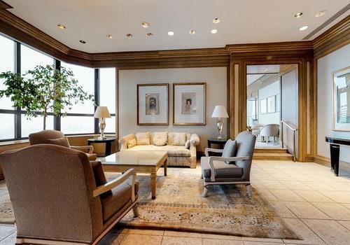 415 E 37th St Unit 31D, New York City, NY 10016 - lobby with crown molding and recessed lighting
