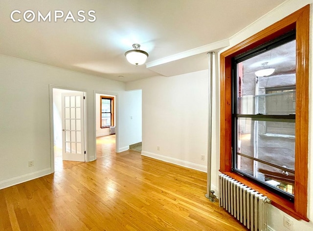 53 E 7th St Hse, Unit Hse, New York City, NY 10003 - unfurnished room with radiator heating unit, baseboards, and light wood-style flooring