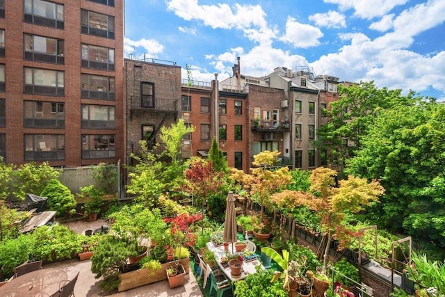view of community with a garden