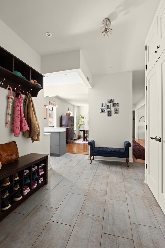 80 Winthrop St Unit 4C, New York City, NY 11225 - mudroom featuring light wood finished floors and recessed lighting
