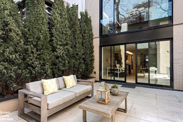 251 E 61st St, New York City, NY 10065 - view of patio featuring an outdoor living space