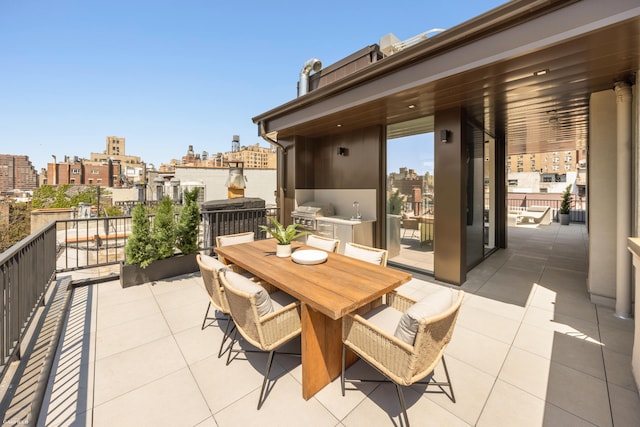 48 W 85th St, New York City, NY 10024 - view of patio / terrace with a city view, a grill, and outdoor dining area