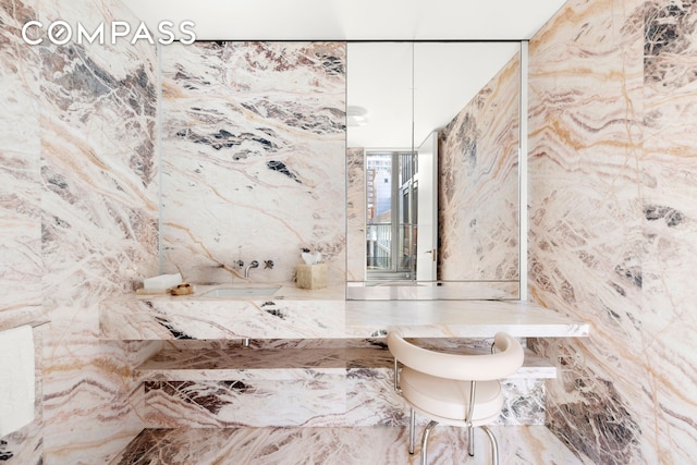 27 Wooster St Ph, Ph, New York City, NY 10013 - bathroom featuring a tub and marble finish floors