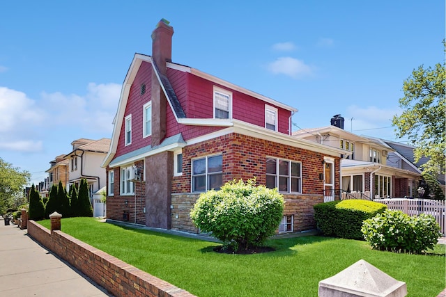 view of side of property with a chimney