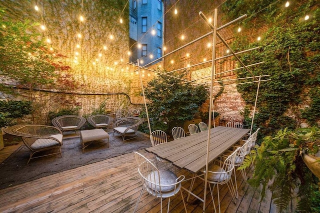 243 E 17th St, New York City, NY 10003 - wooden terrace featuring outdoor dining area