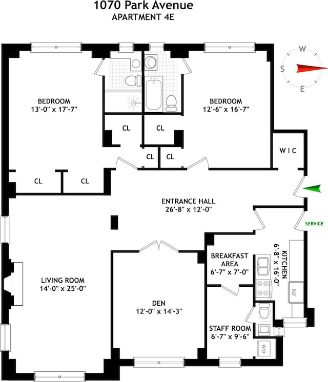 1070 Park Ave Unit 4E, New York City, NY 10128 - room layout