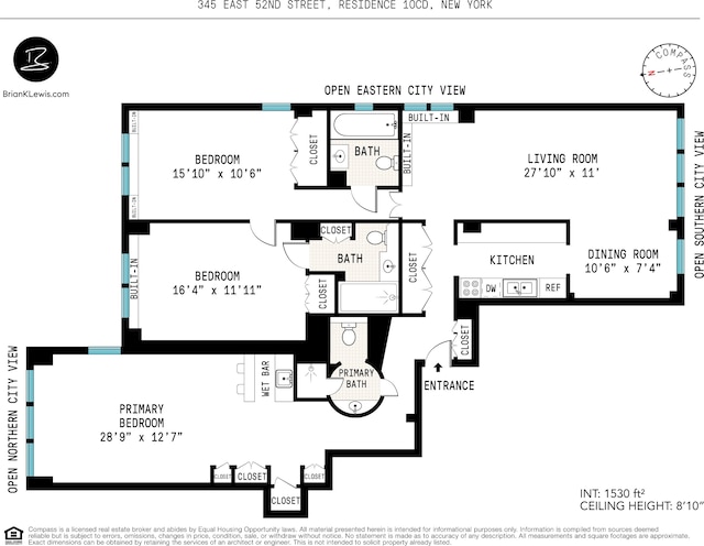 345 E 52nd St Unit 10Cd, New York City, NY 10022 - home floor plan