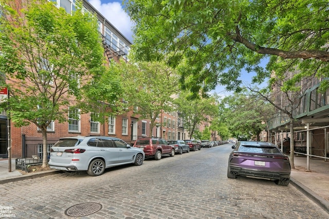 view of road with curbs