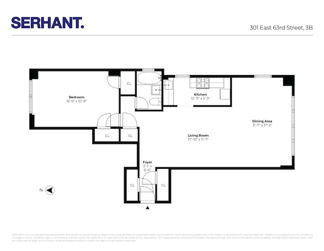 301 E 63rd St Unit 3B, New York City, NY 10065 - floor plan / room layout