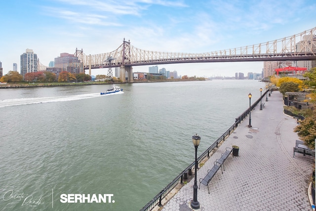 301 E 63rd St Unit 3C, New York City, NY 10065 - water view with a notable bridge and nearby urban area