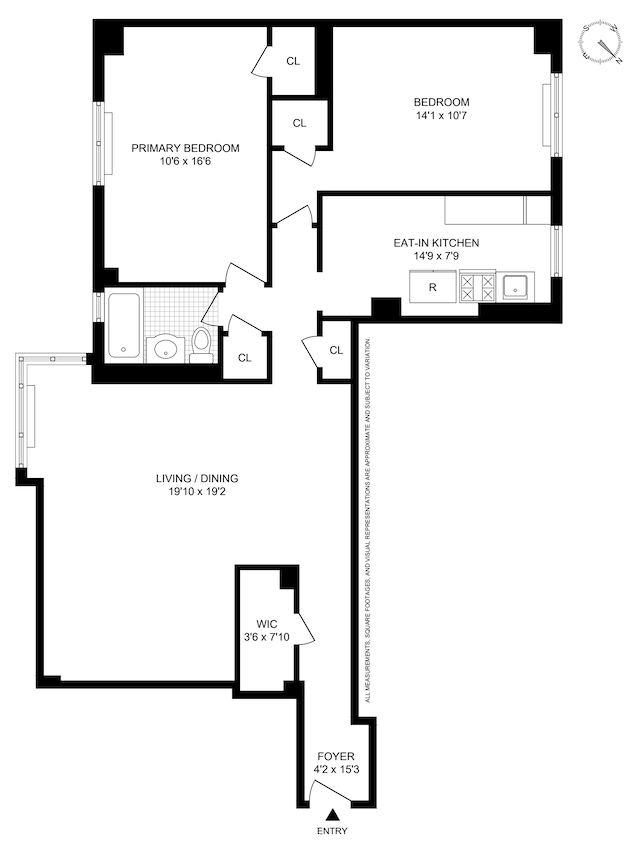 210 E Broadway Unit H1401, New York City, NY 10002 - room layout