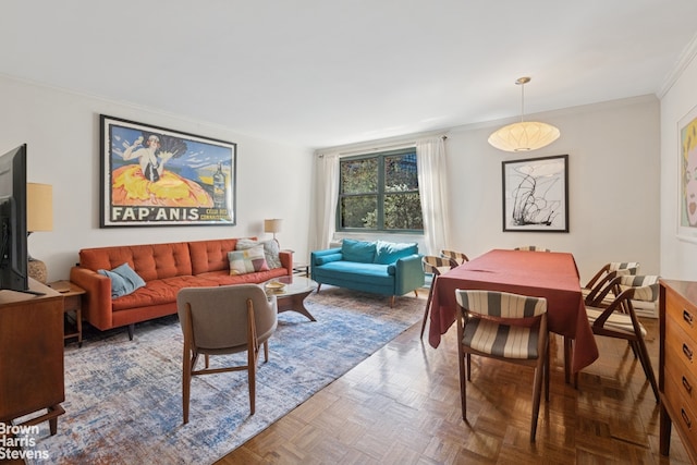 353 W 11th St Unit 2B, New York City, NY 10014 - living room featuring ornamental molding