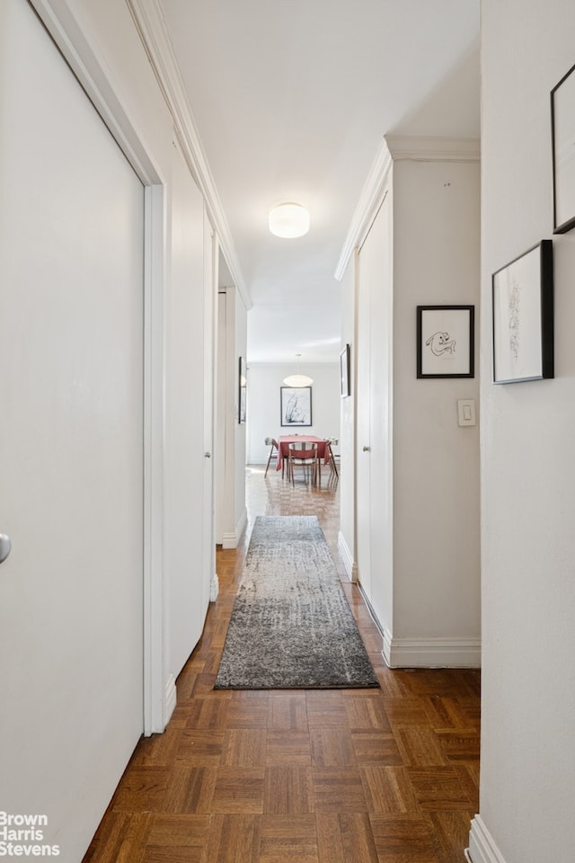 hallway with baseboards