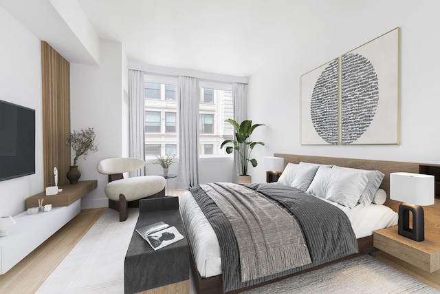 101 Leonard St Unit 9D, New York City, NY 10013 - bedroom featuring wood finished floors
