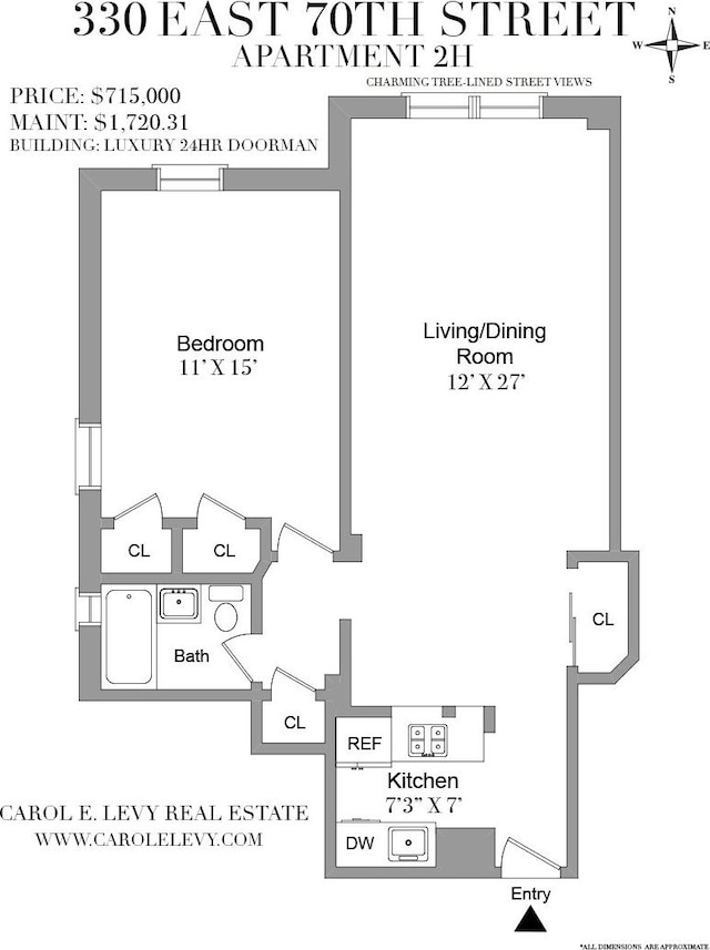 330 E 70th St Unit 2-H, New York City, NY 10021 - room layout