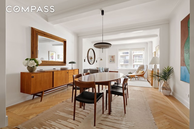 250 W 94th St Unit 11A, New York City, NY 10025 - dining space with baseboards and ornamental molding